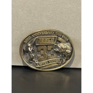 Zebco 33rd Anniversary 1955-1988 Limited Edition Brass Belt Buckle Fishing Bass